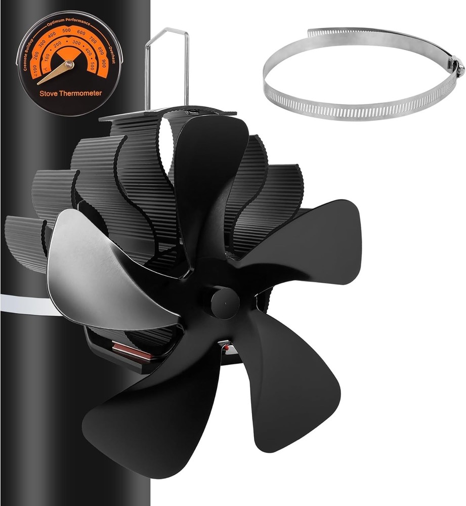 Heat-Activated Fireplace Fan with Overheating Protection – Efficient & Elegant