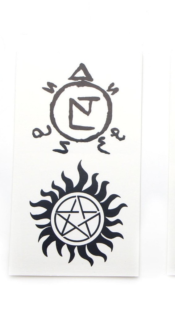 SUPERNATURAL PENTAGRAM 2 PIECE TEMPORARY TATTOO SET