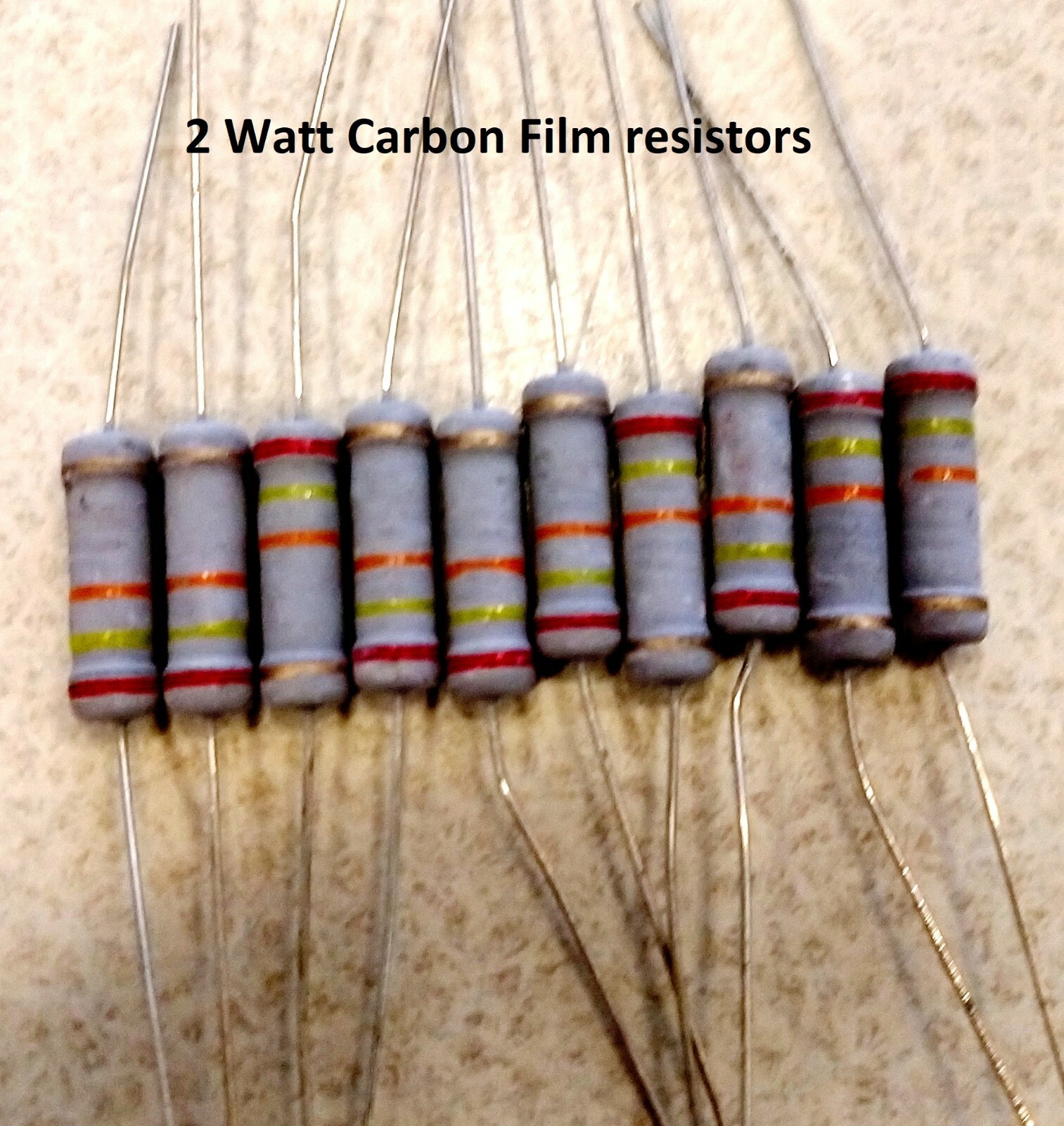 10 PCS 2Watt Carbon Film Resistors 2W Resistor 5% YOU CHOOSE VALUE