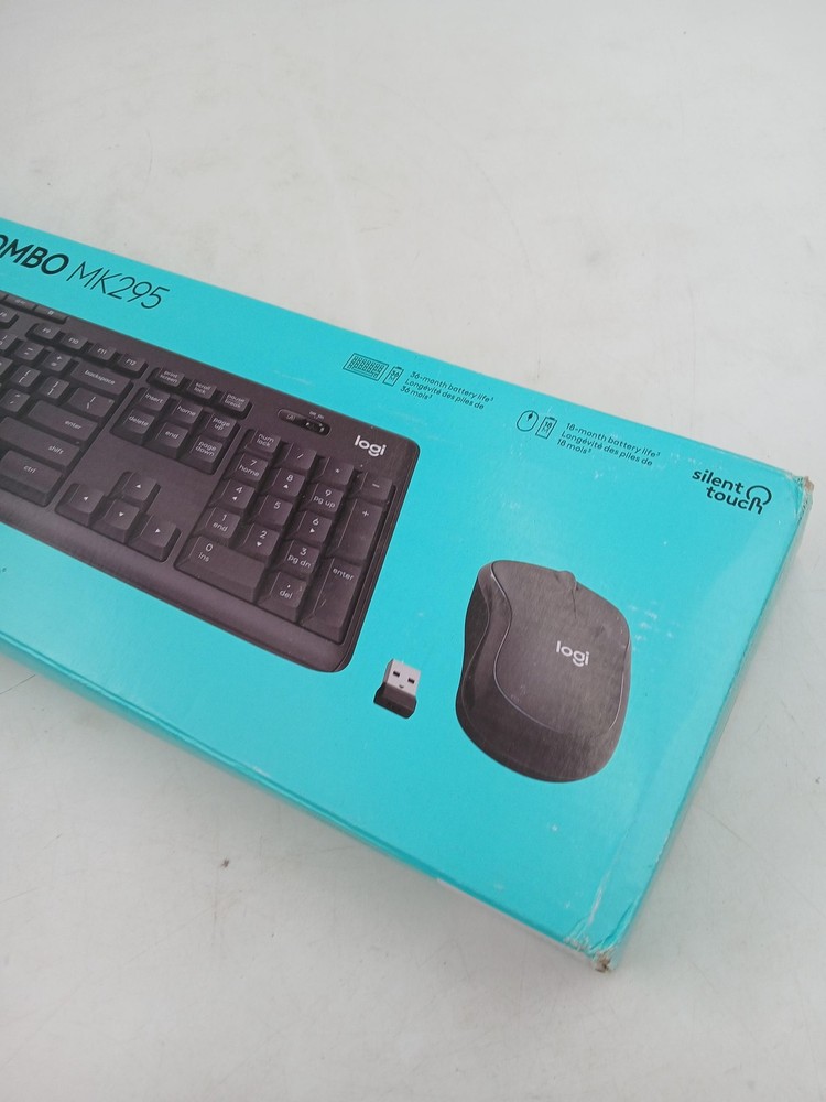 Logitech MK295 Silent Wireless Keyboard Mouse Combo Black USB New Open Box