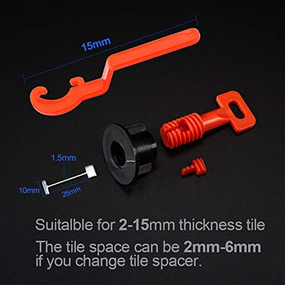 Tile Leveling System Kit with 200pcs Tile Leveler & 4 Special Wrenches & 1000...