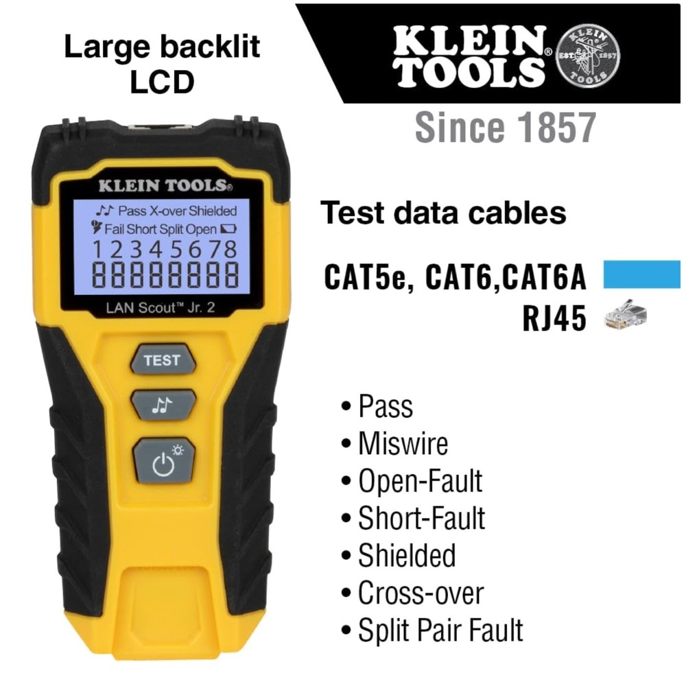 LAN Scout Jr. 2 Cable Tester - Comprehensive Testing