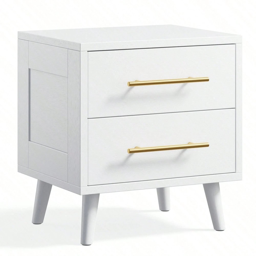 Modern Nightstand 2 Drawers Side Table