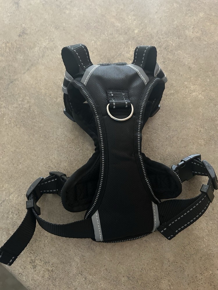 Winsee Dog Harness Black Size S Non Pull Adjustable Reflective With Handle