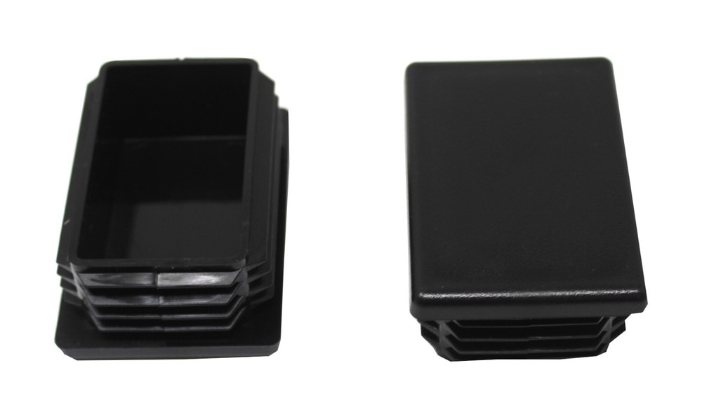 Black Plastic 2"x3 inch Rectangle Universal Tubing End Cap Plug Insert