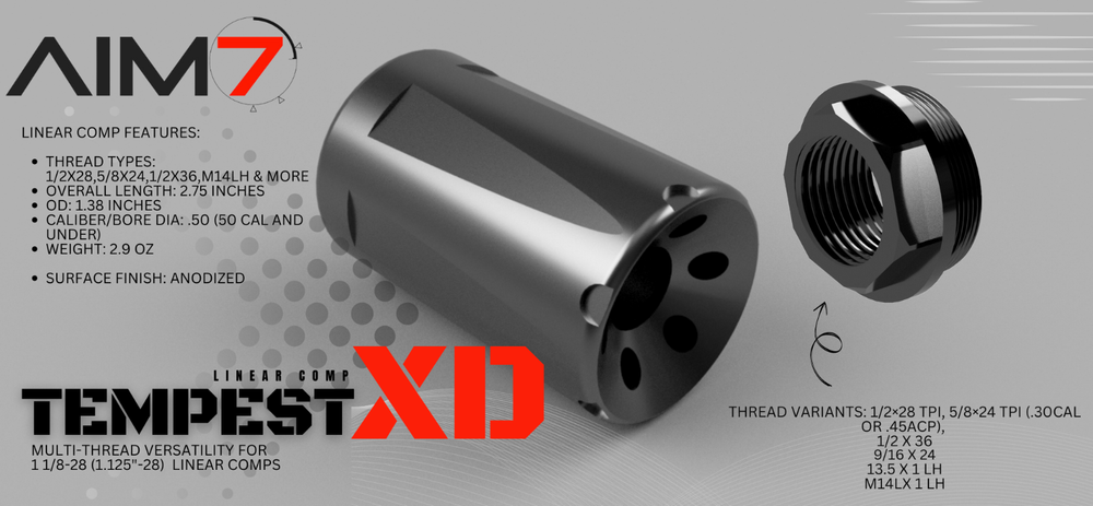 AIM7 TEMPEST XD Linear Comp Muzzle Brake 223,30CAL,9MM
