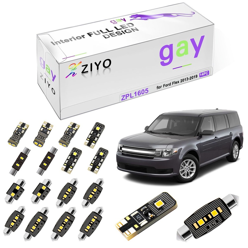 LED Interior Light Kit for Ford Flex 2013-2019 White Dome Light Bulbs Upgrade
