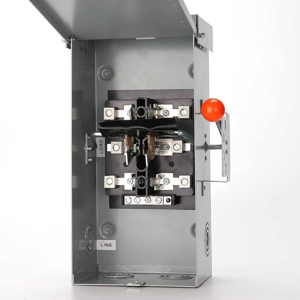 100A Generator Transfer Switch,24000W General-Duty Double-Throw Safety Switch,12