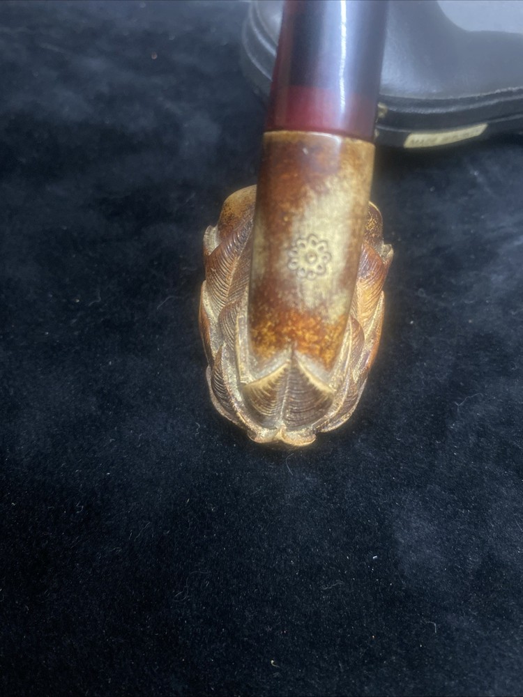 Ural Pipe Vintage With Case Brown Floral Leaf Pattern With Case Read Details