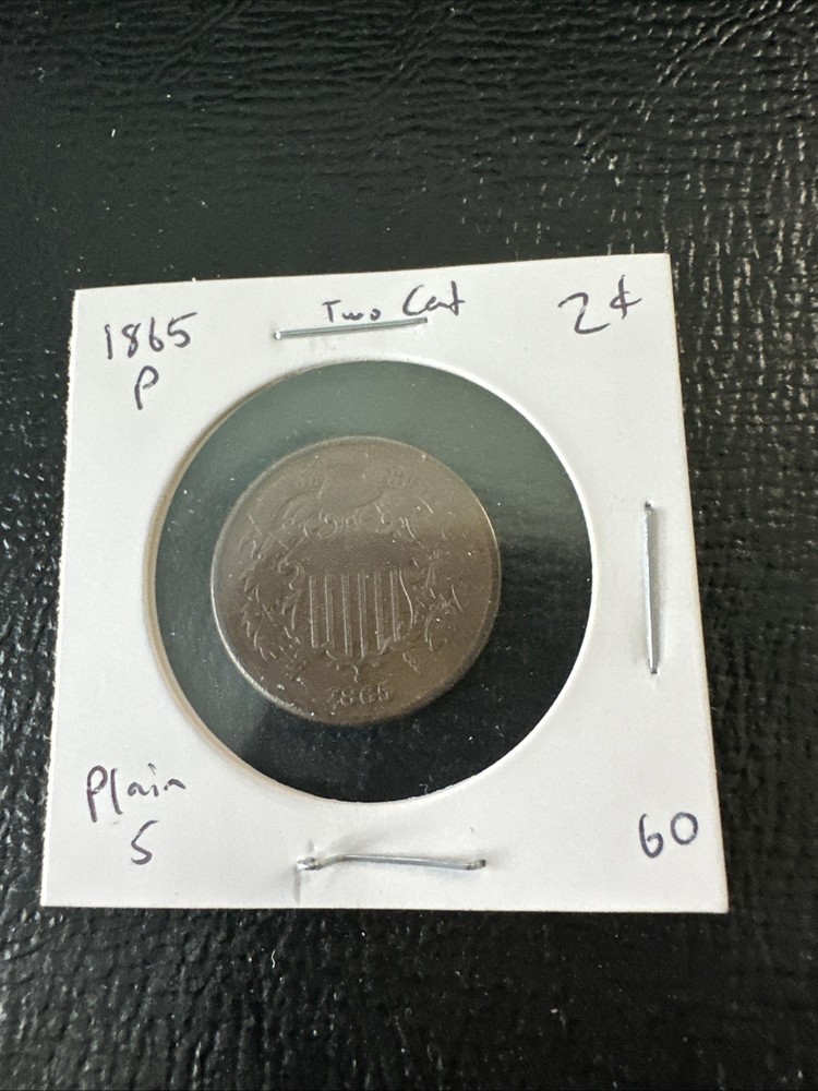 1865  2 CENT PIECE   PLAIN 5   AU DETAILS