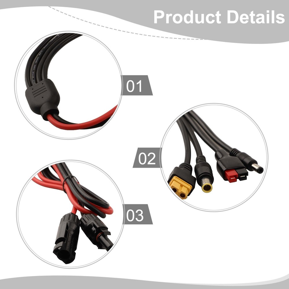 For ECOFLOW River Solar Adapter Kit 140W18V Compatibility 280W36V Compatibility
