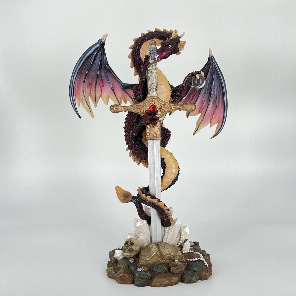 Sword in Stone Dragon Statue Figurine