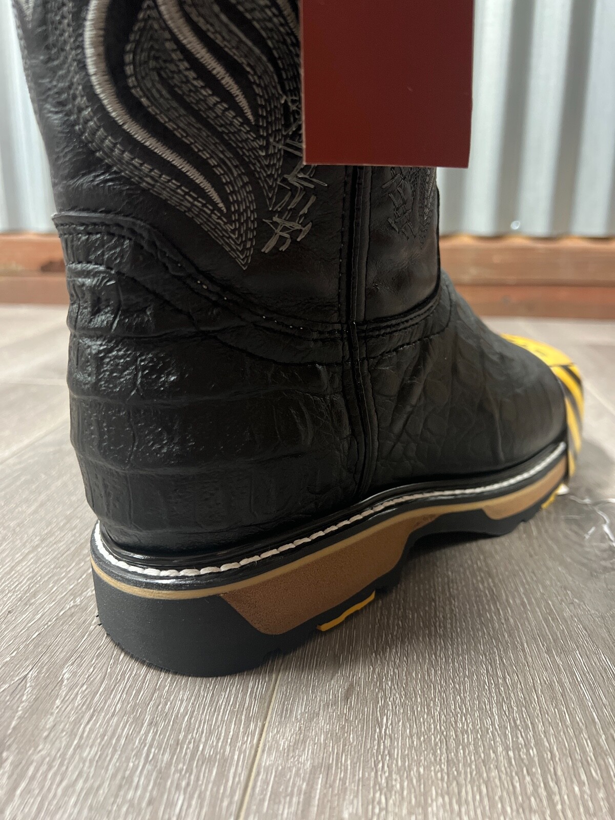 MEN'S STEEL TOE WORK BOOTS PRINT ALLIGATOR SAFETY DUAL SOLE SQUARE TOE BOTAS 830