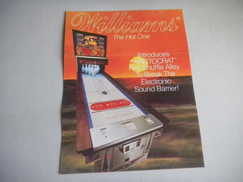 ARISTROCRAT FOLDED WILLIAMS ARCADE GAME FLYER