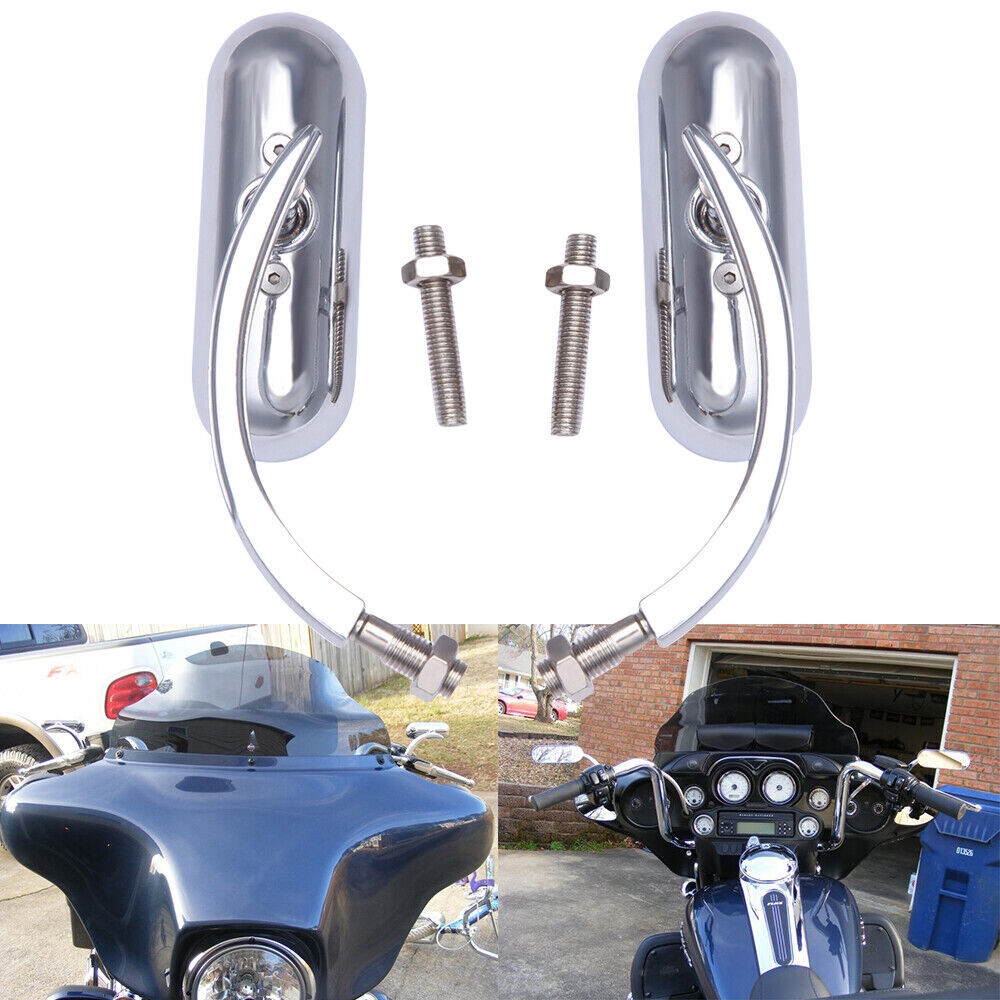 Directly Replace Rear view Mirrors Clear Mirror & Chrome Shell & Chrome Stem