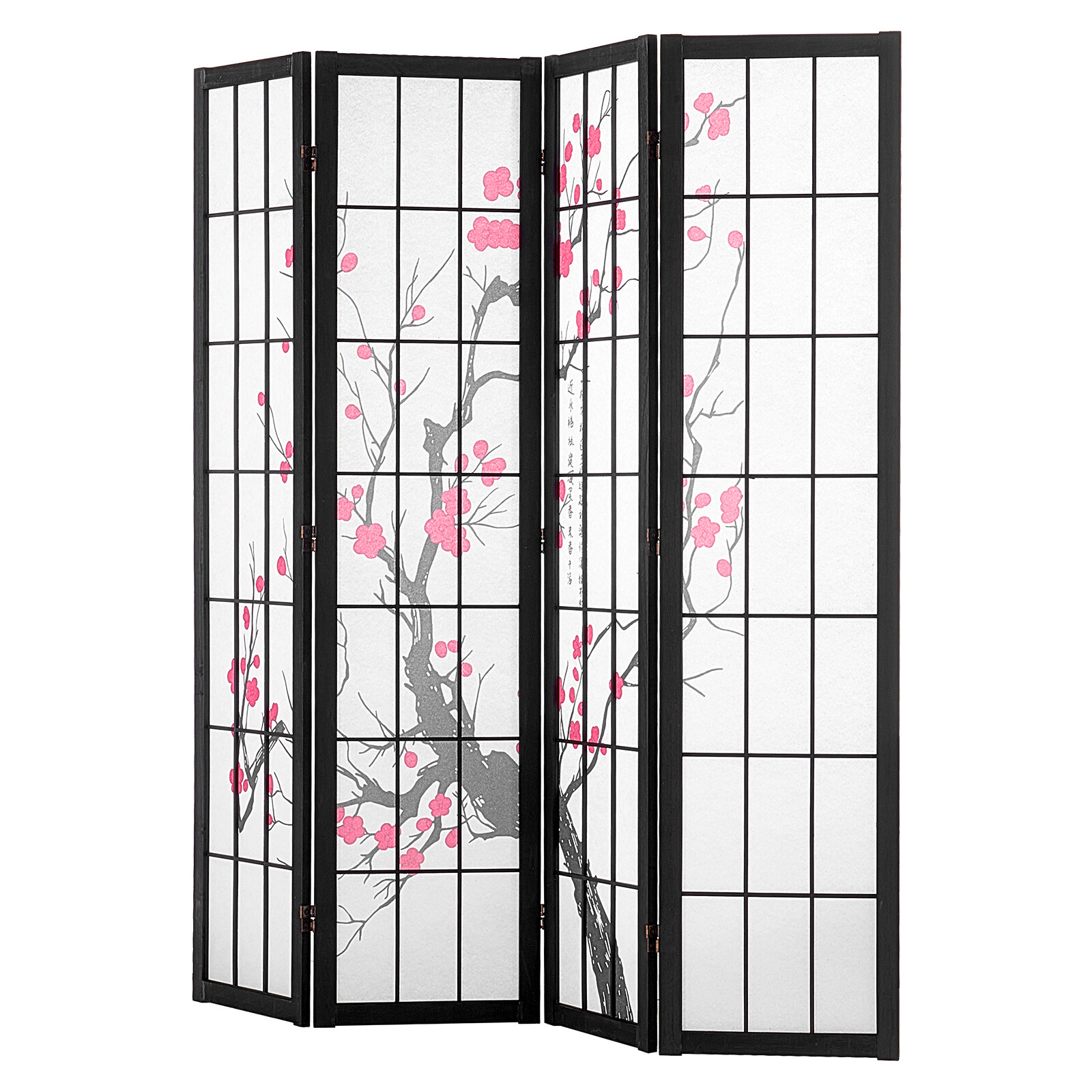 VEVOR Room Divider Japanese Room Screen Divider 4 Panel for Room Separation