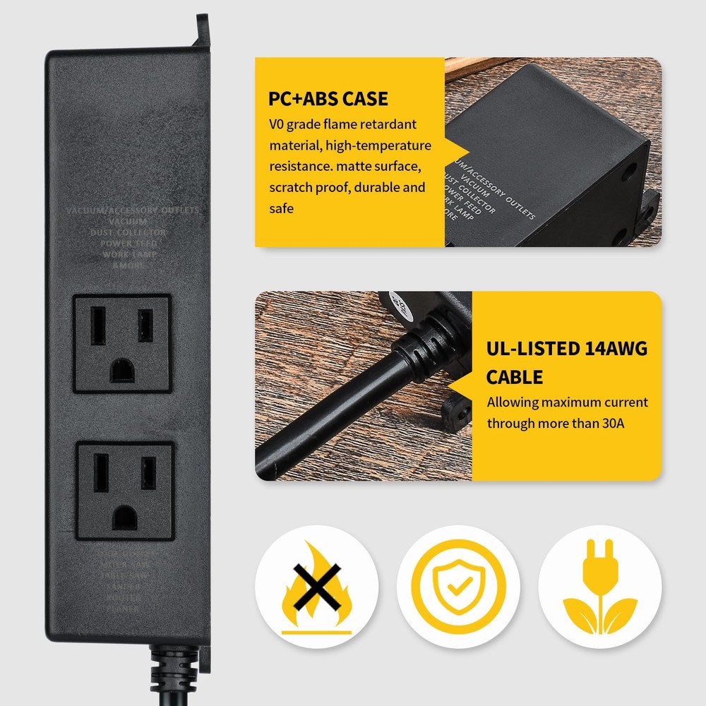 Automatic Dust Collector Switch, Power Tool Auto Switch with On/Off Delay, Pr...