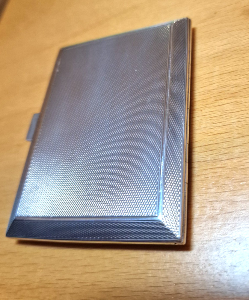 STUNNING BLUE ENAMEL SOLID SILVER CIGARETTE CASE ref 1443