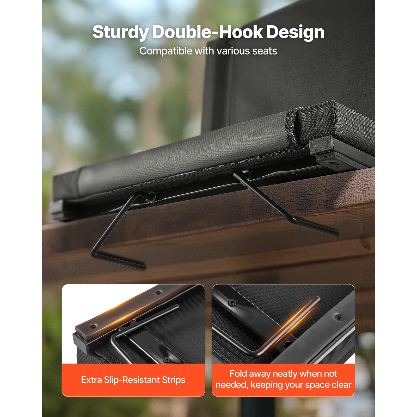 Uimoso Folding Bleacher Chair with Backrest and Padded Cushion for Stadium Use