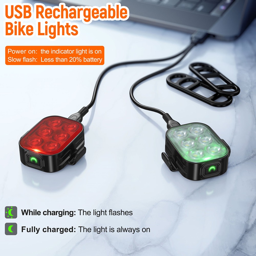For Car front and rear lights rechargeable bicycle light ultra-thin light