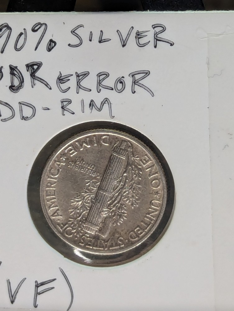 1945-P Mercury Silver Dime Doubled Rim/Mild DDR/'COD' Errors KM#140 (US 10 Cent)