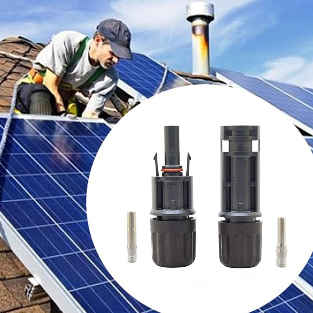 Solar Pv Connector Ip68 1500v 40a Hollow Tinned Copper Terminal Black 5 Pairs