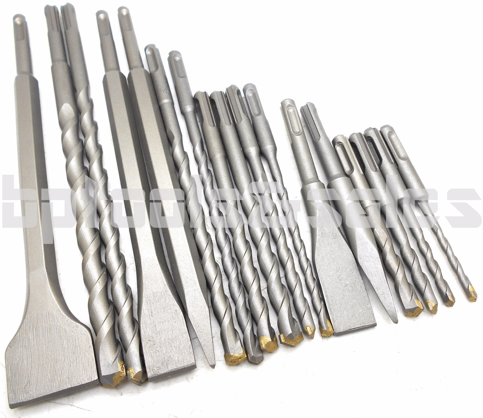 17 PC SDS PLUS ROTARY HAMMER BITS DRILL BIT & CHISEL GROOVE CONCRETE