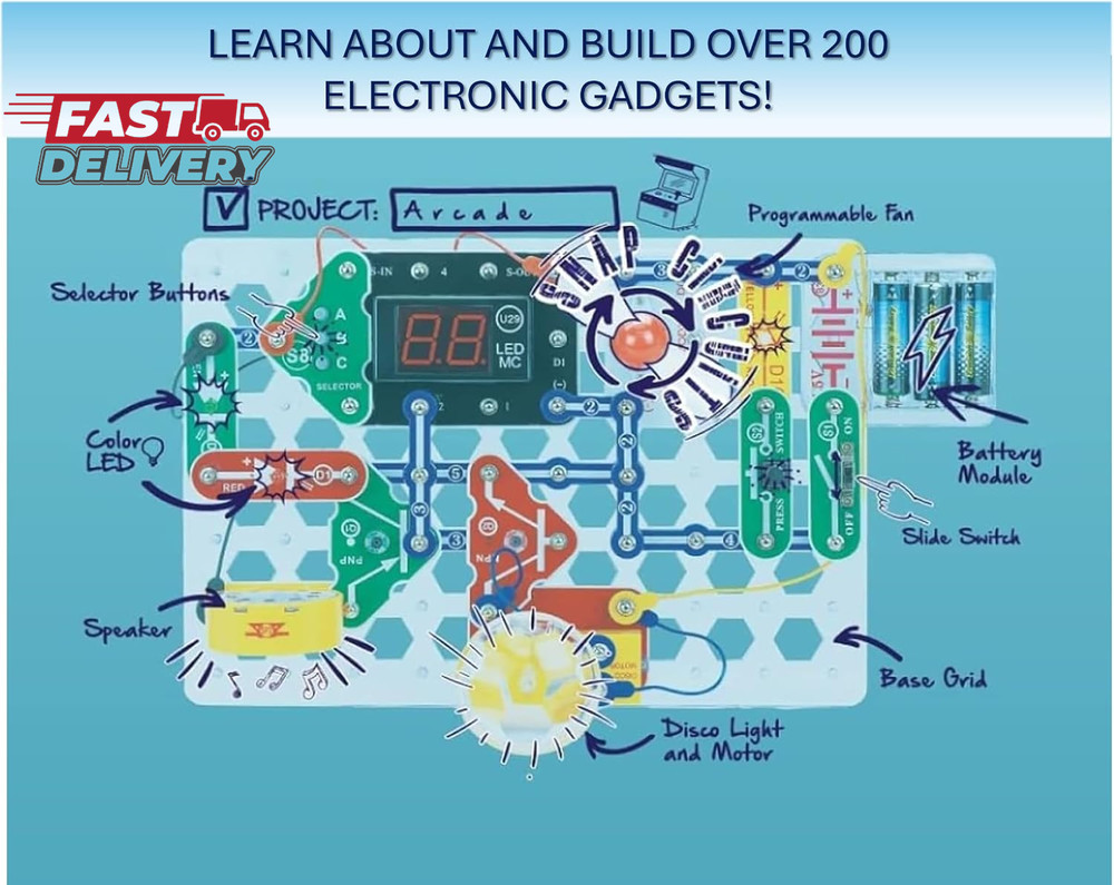 Snap Circuits “Arcade”, Electronics Exploration Kit, Stem Activities for Ages 8+