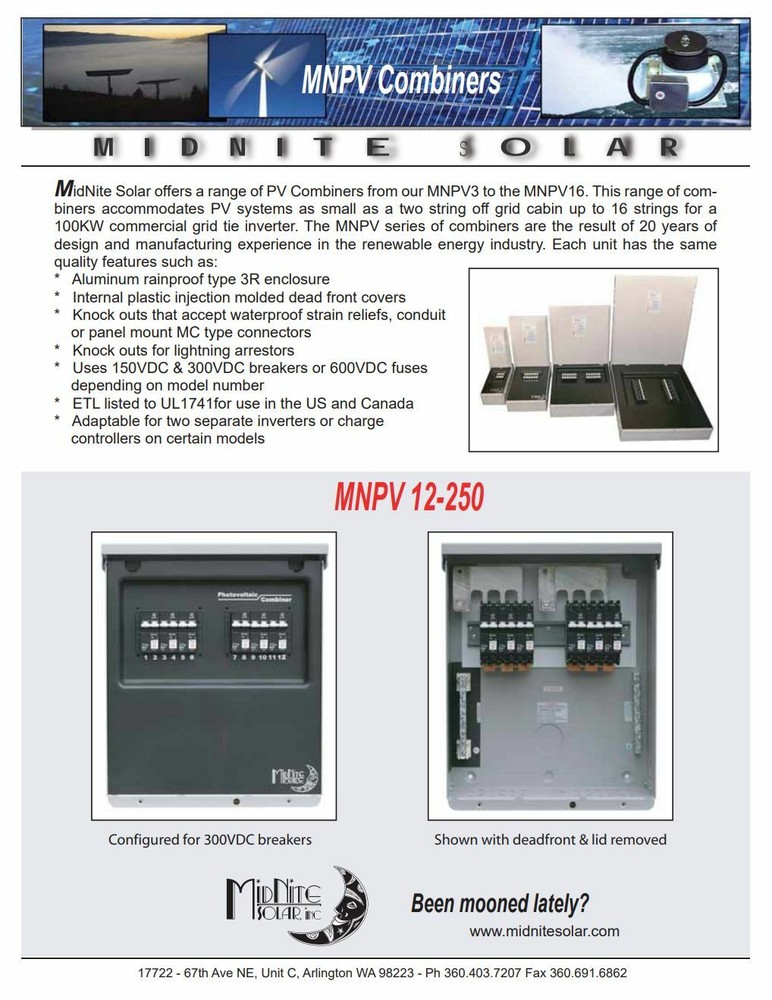 MidNite Solar MNPV12-250 Combiner