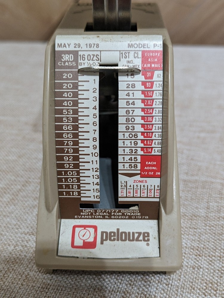 Mini Pelouze Mail Scale 1978 Mail Rates