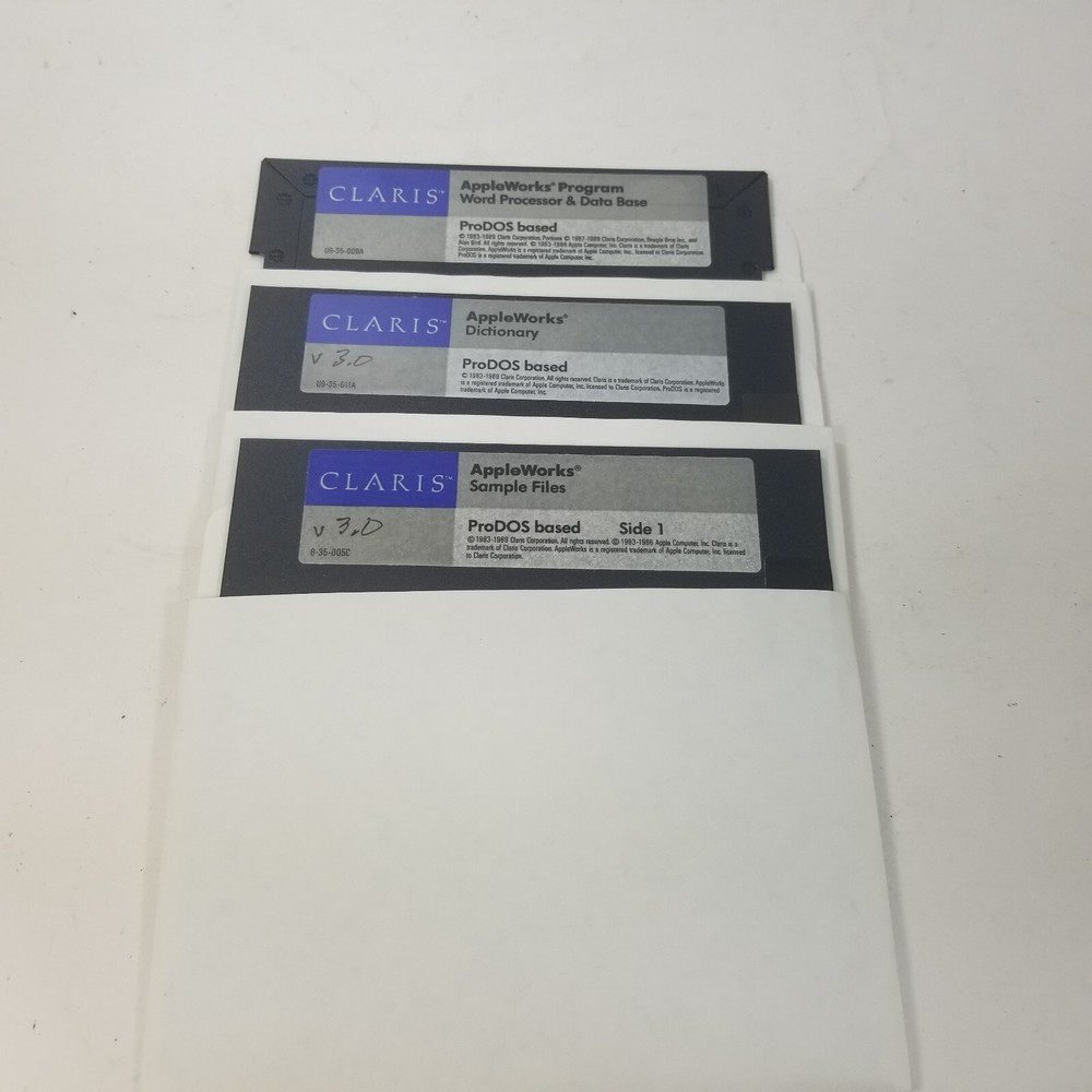 Claris Appleworks Software Startup, Sample Files, Spreadsheet 5.25 Disks