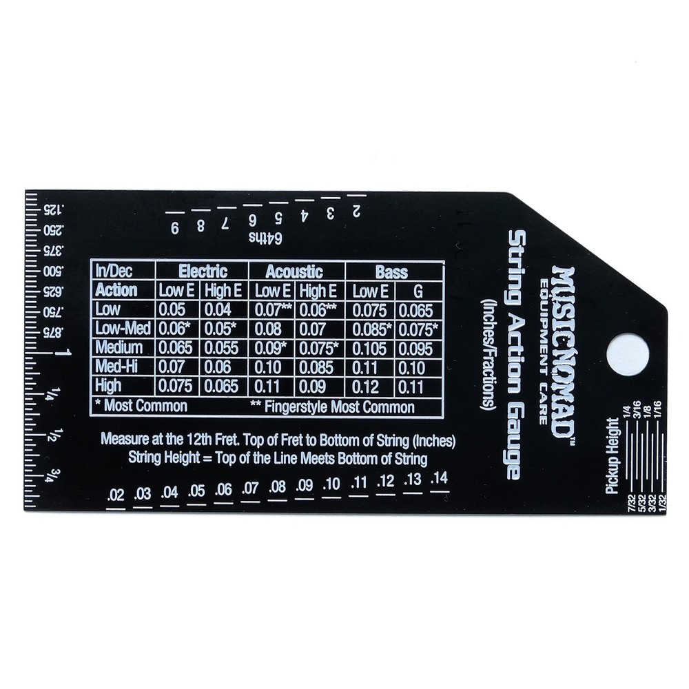 MusicNomad Precision String Action Gauge Ruler for Height- Standart
