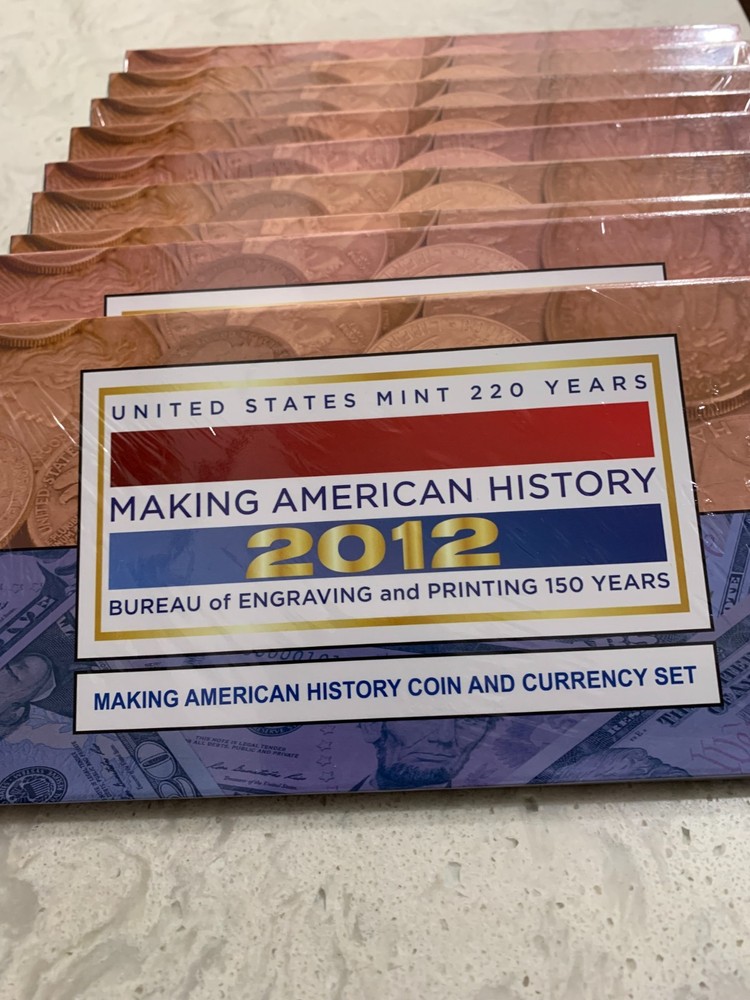10 x 2012 Making American History Silver Eagle & $5 Note - Mint Sealed!