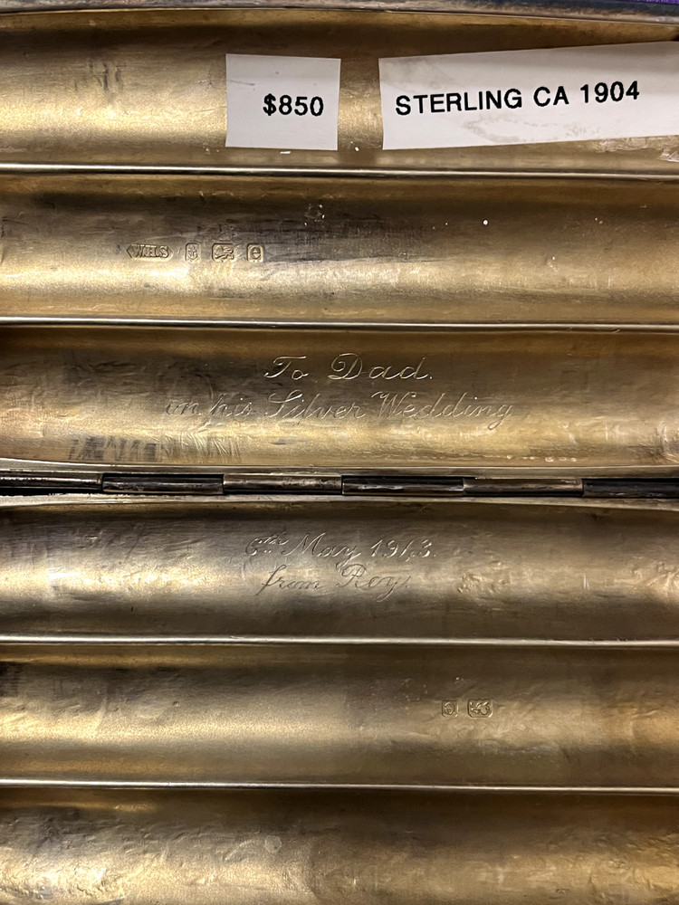 Antique Sterling Silver Fluted Cigar Case