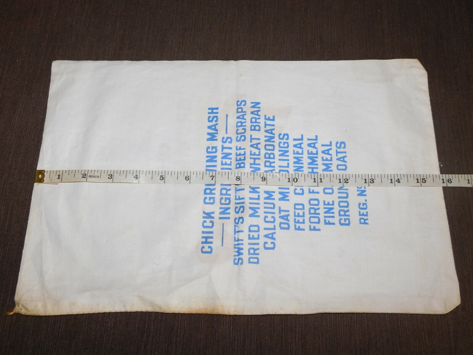 VINTAGE 16" X 10" THRIVO CHICK MASH BRACKMAN-KER MILLING CO FEED CLOTH SACK