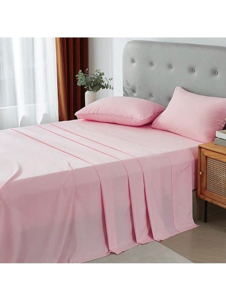 3/4 Piece Bed Sheet Soft Cooling Comfortable Breathable Bedding, Pink