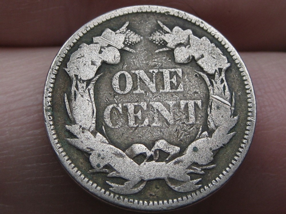 1857 Flying Eagle Penny One Cent- Good/VG Details