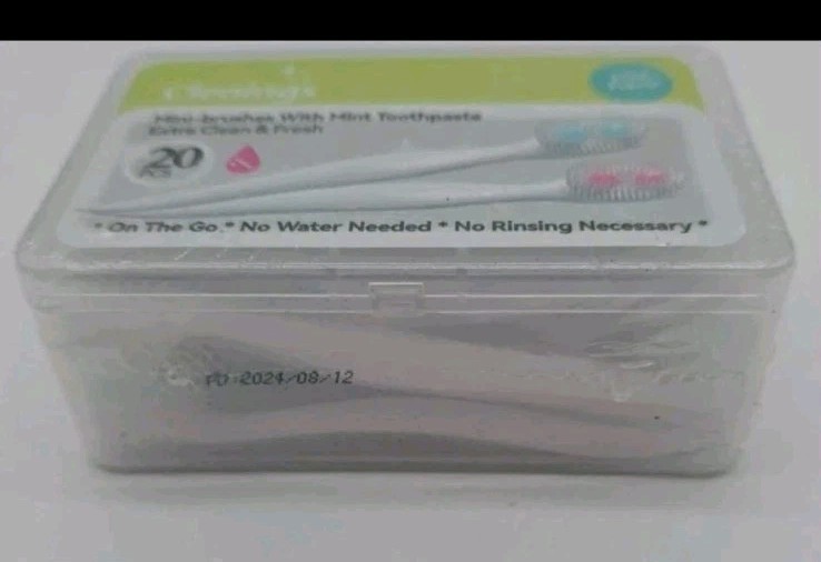 Mini Brushes-Disposable Toothbrushes Mint Toothpaste 2pk Exp 12/26