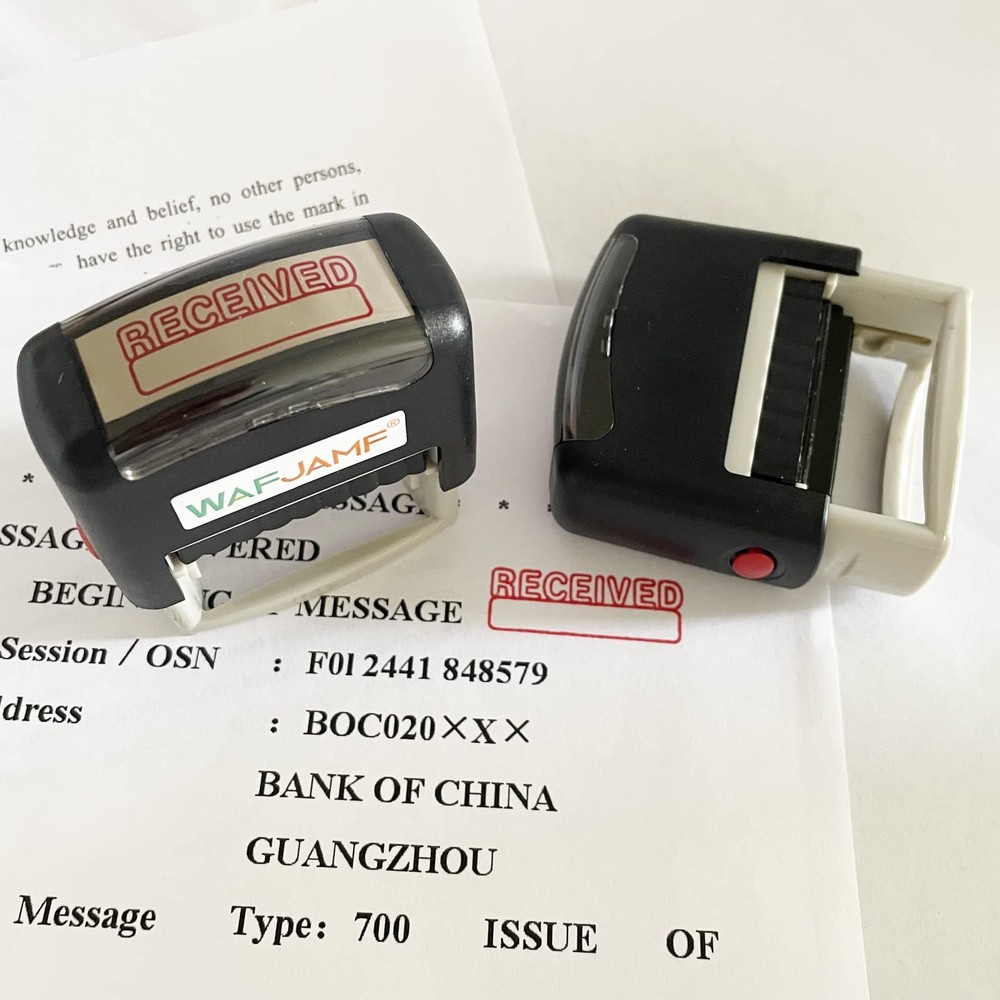 Received Stamp Self-Inking Rubber Stamp Red Ink-Medium