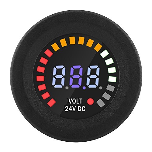 DC 24V LED Panel Voltmeter, Car Voltage Display Motorcycle Volt Meter 24V