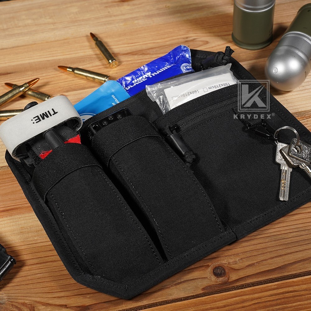 KRYDEX Tactical Organizer Panel Hook Backed Admin EDC Holder Lightweight Black