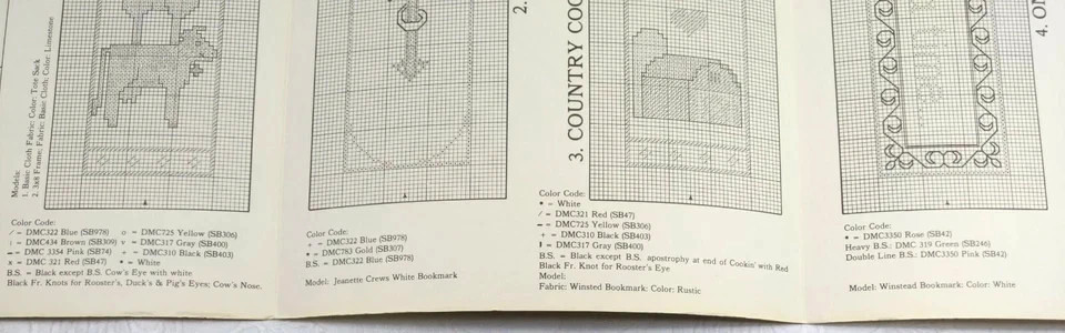 1987 Back Street Designs Basic Bookmarks II Tri Fold Chart BS59B Cross Stitch