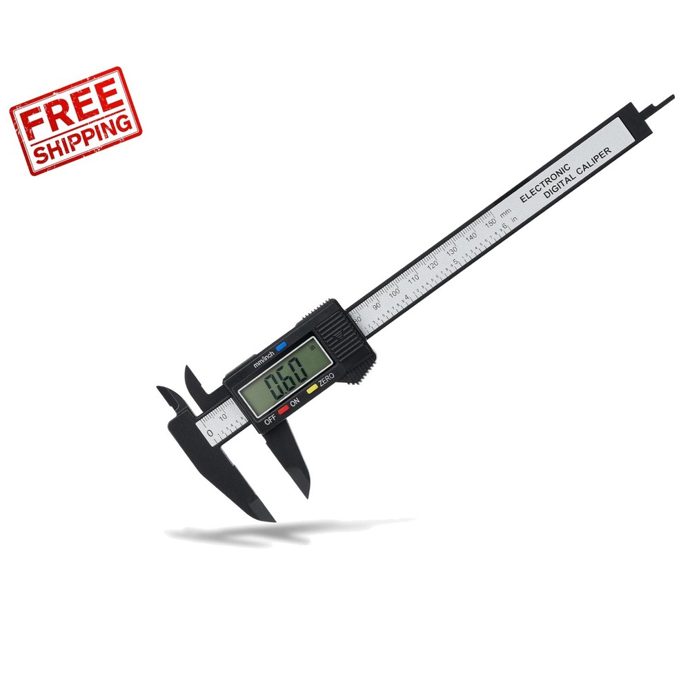 Lightweight 6-Inch Digital Caliper, Inch/mm Conversion, Smart Zero Functionality