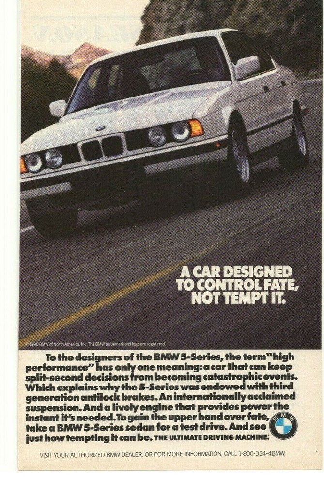 1990 BMW 5 Series Advertisement