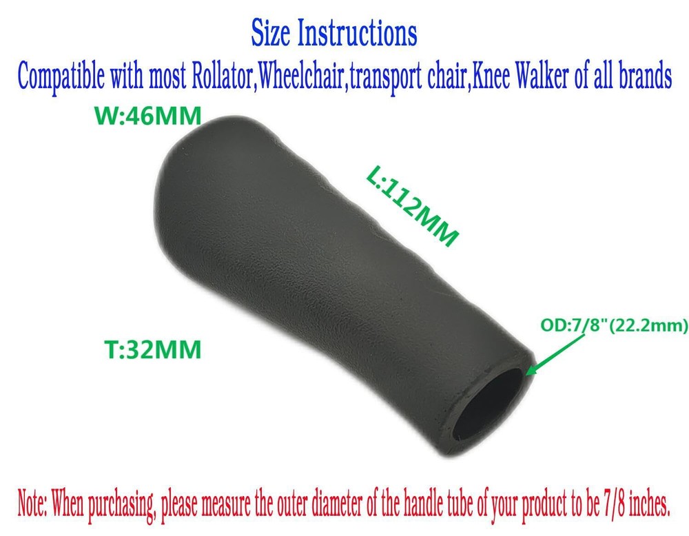 2Pk Universal Rollator Hand Grip Mobility Disabled Walker Handgrips Replacement