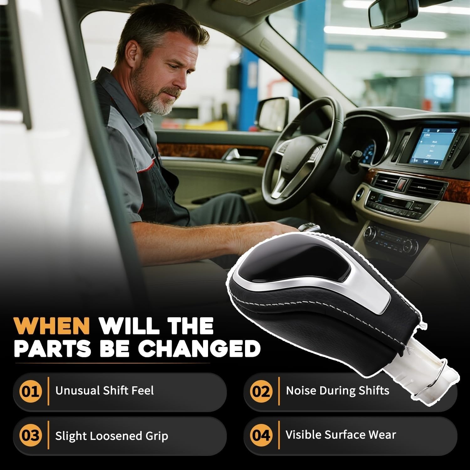 Shift Knob Transmission Gear Handle for 2017 Infiniti Q50 34910-9NF0B