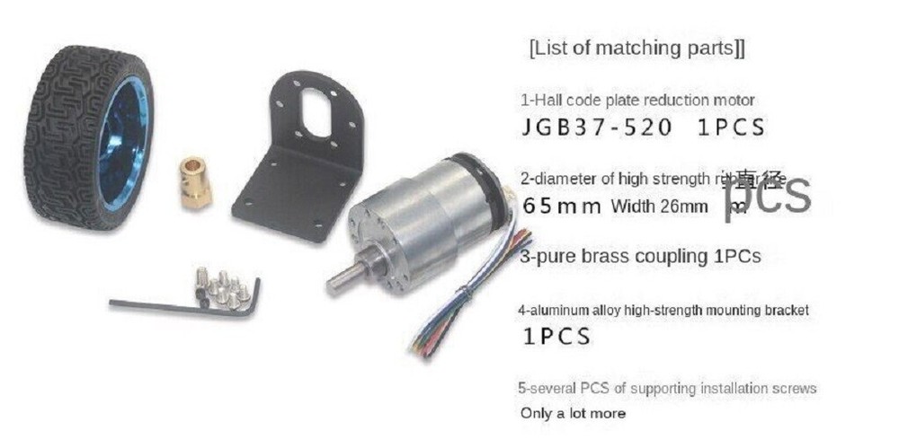 JGB37-520 DC12V/24V Encoder Motor Speed Measuring for Intelligent Trolley Robot