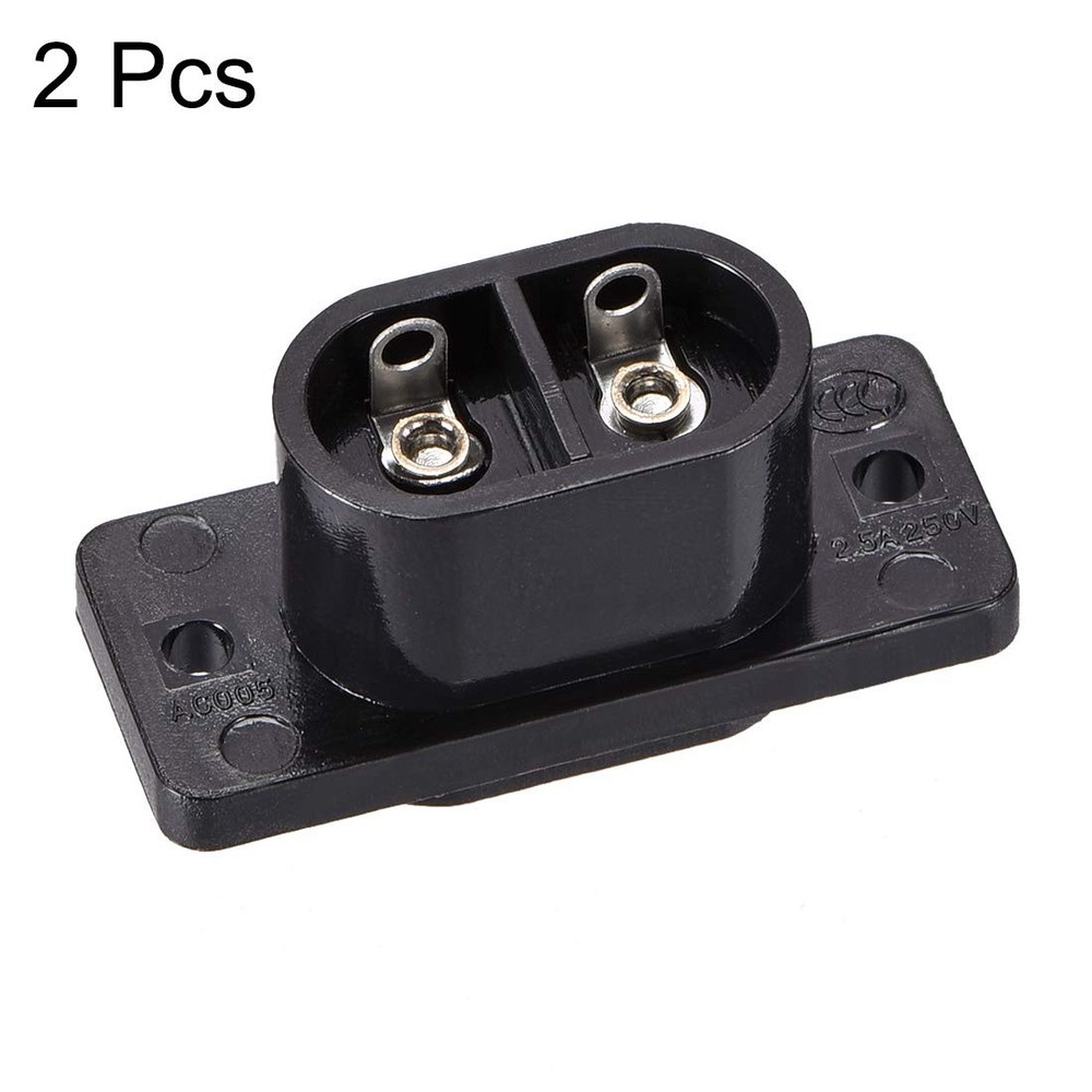 uxcell C8 Panel Mount Plug Adapter AC250V 2.5A 2 Pins IEC Inlet Module Plug...