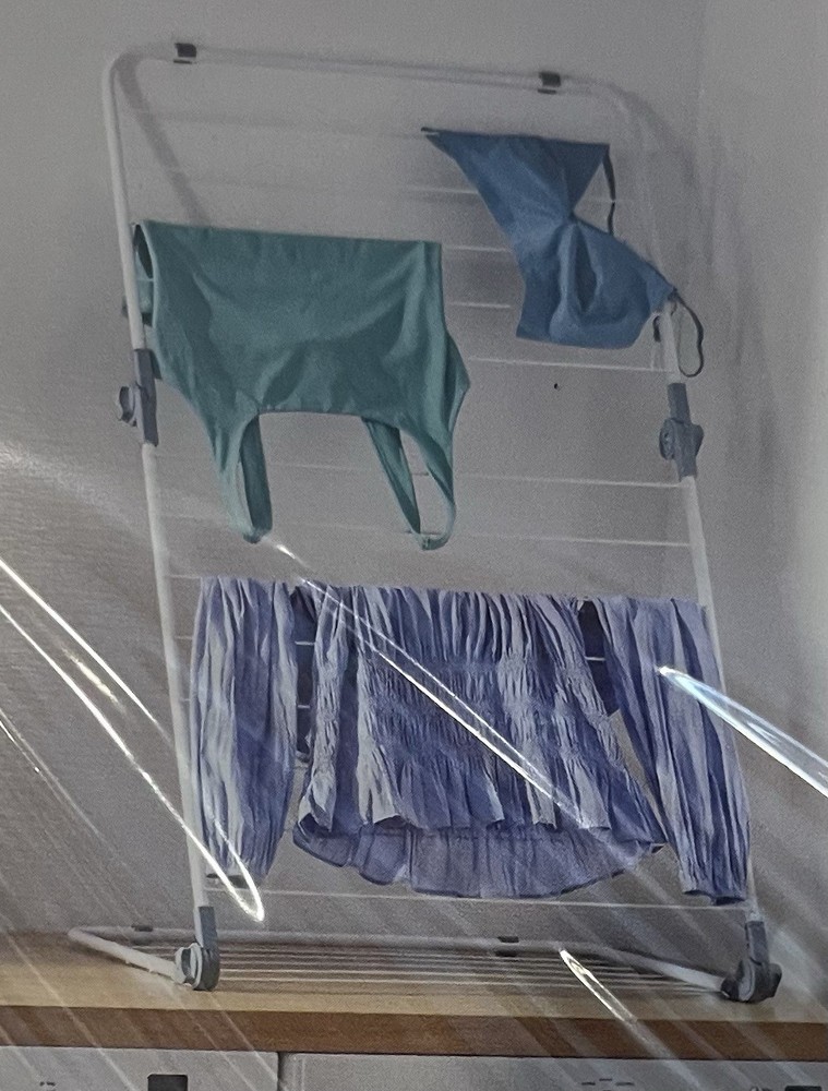 Laundry Clothes Drying Rack, Metal, 3 Configuration Rack, Sweaters, 35 Ft Space