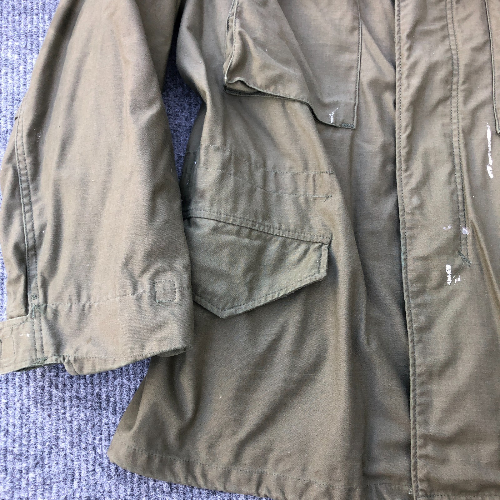 US Military Jacket Men Medium Regular OG 107 Field Coat Cold Weather Paint